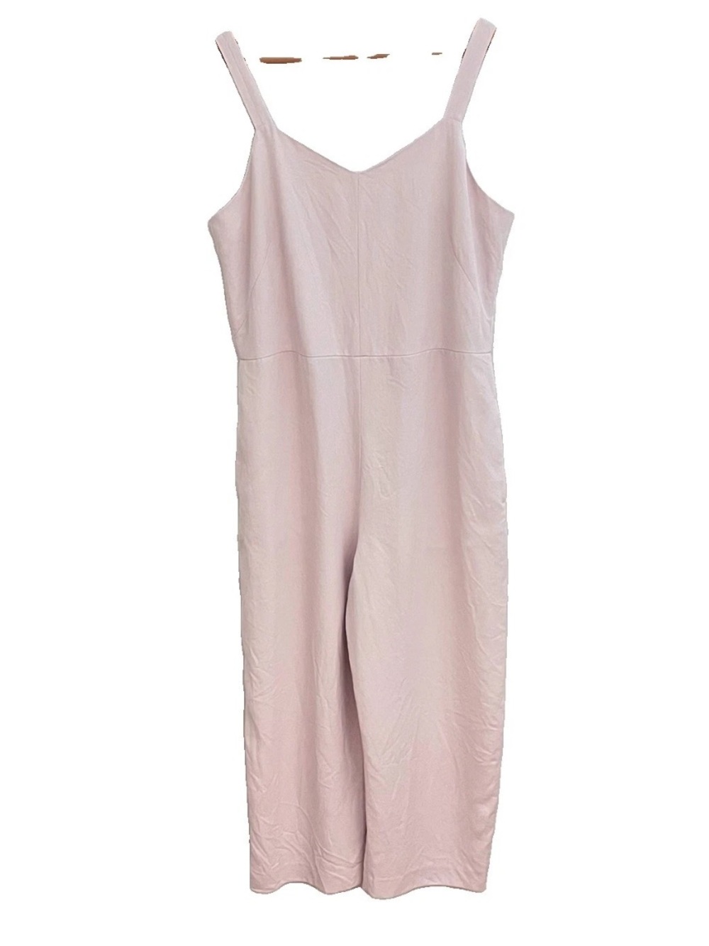 Everlane Wide Leg Cropped Jumpsuit Size 12 Pale Pink Minimal Sleeveless